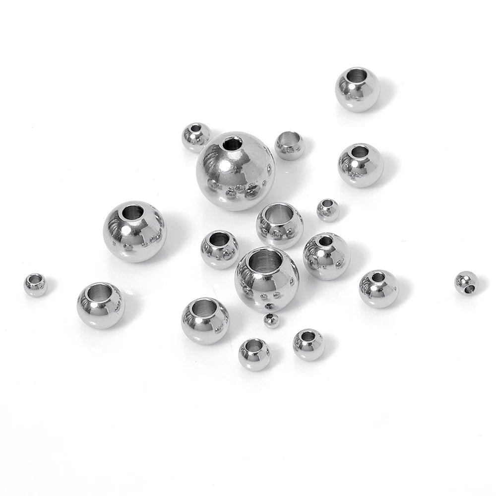 Rose Gold Edelstahl Spacer Perlen für Schmuck DIY, 100 Stück