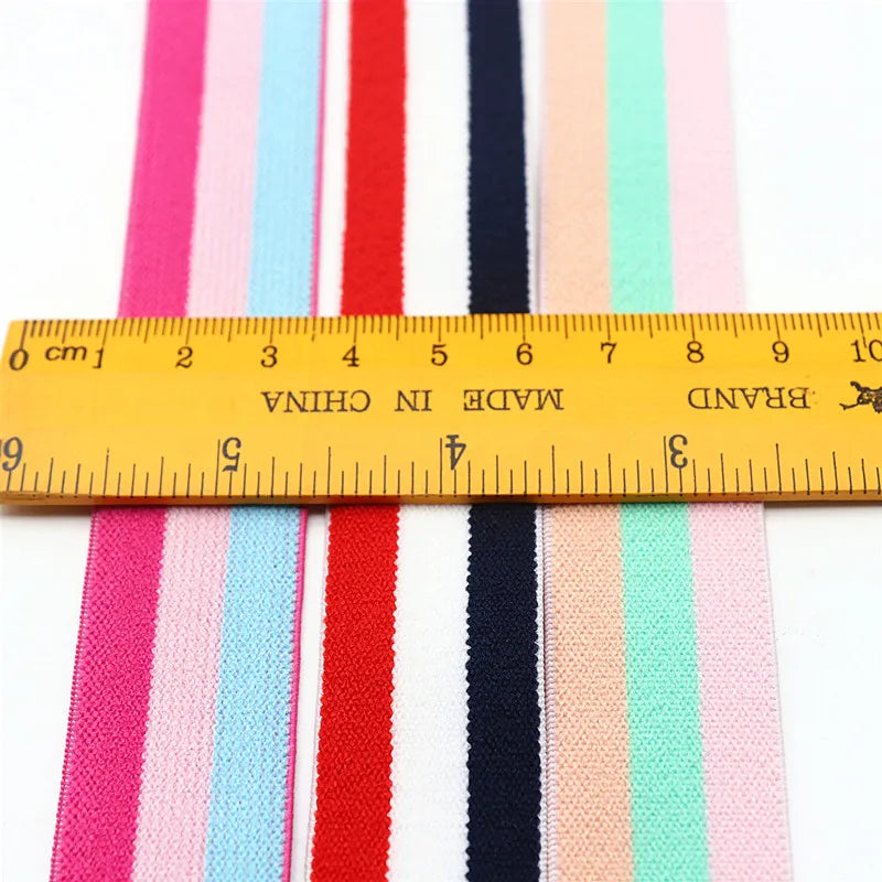 5m Gestreiftes Elastisches Band 25mm Flach für Nähen und Handwerk-Yabubest - Home & More