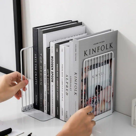 1 Paar Eisen Buchstützen rutschfest für Desktop und Bürozubehör