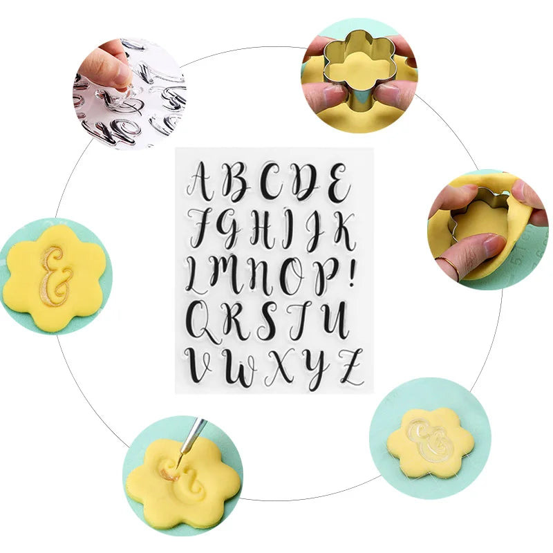 Silikon Buchstaben Stempel für Kekse Kuchen Fondant Backzubehör