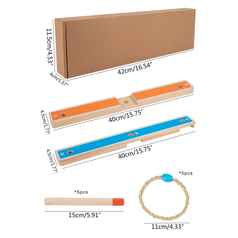 Ringwurfspiel Holz – Reisespiel für Kinder & Familie ab 4 Jahren