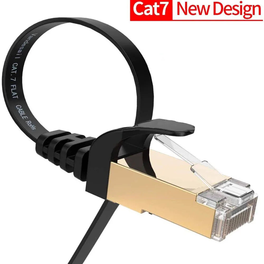 Flaches geschirmtes Cat7 Ethernet LAN Netzwerkkabel RJ45 in 1-30m Länge