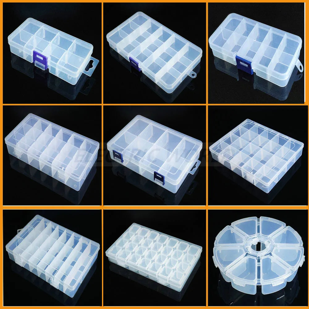 Vielseitiger transparenter Organizer für Kleinteile: Schmuck, Werkzeug, Büro