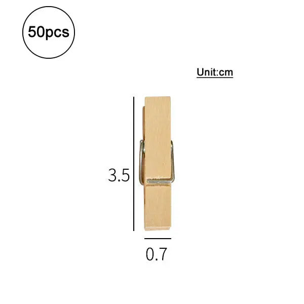 50 Mini Holz Clips für DIY Handwerk, Foto Deko & Büro – Verschiedene Größen