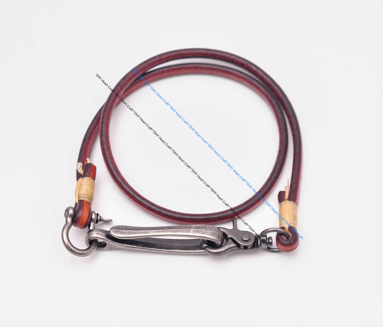 Handgemachter brauner Leder Schlüsselanhänger lange Brieftaschenkette-Yabubest - Home & More