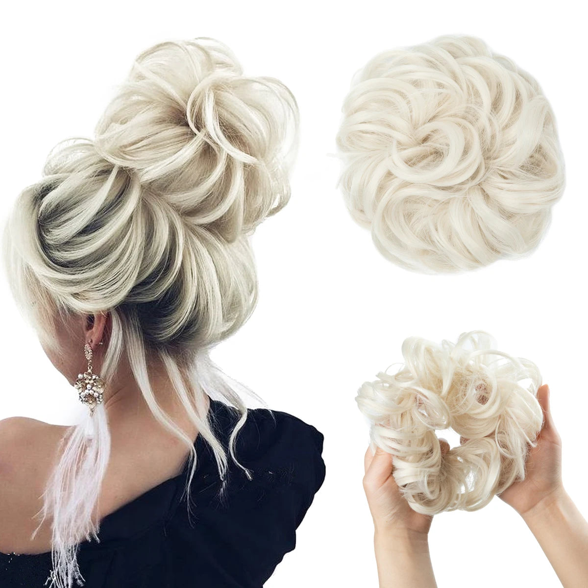 Lockiger Haarknoten Chignon Haargummi für Frauen – wählbar & stilvoll