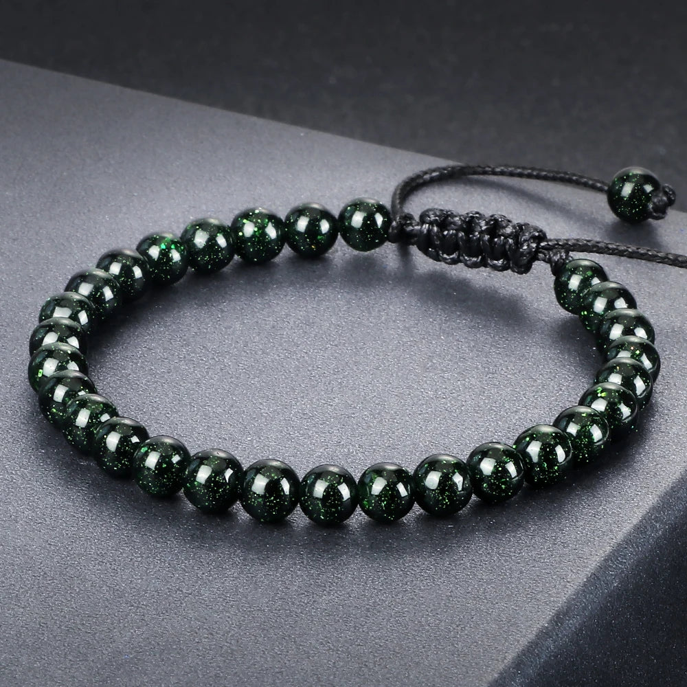 Natur Sandstein Armband mit Quarz Perlen Verstellbarer Handgelenkschmuck