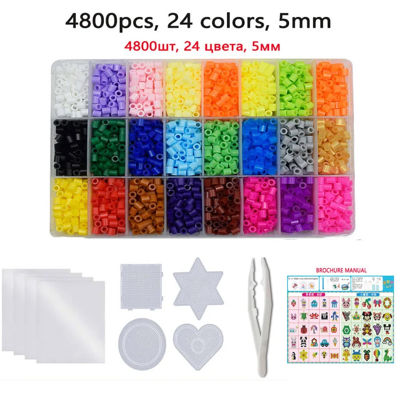 Hama Perlen Box Set 24 72 Farben Pädagogisches Kinder DIY Puzzle