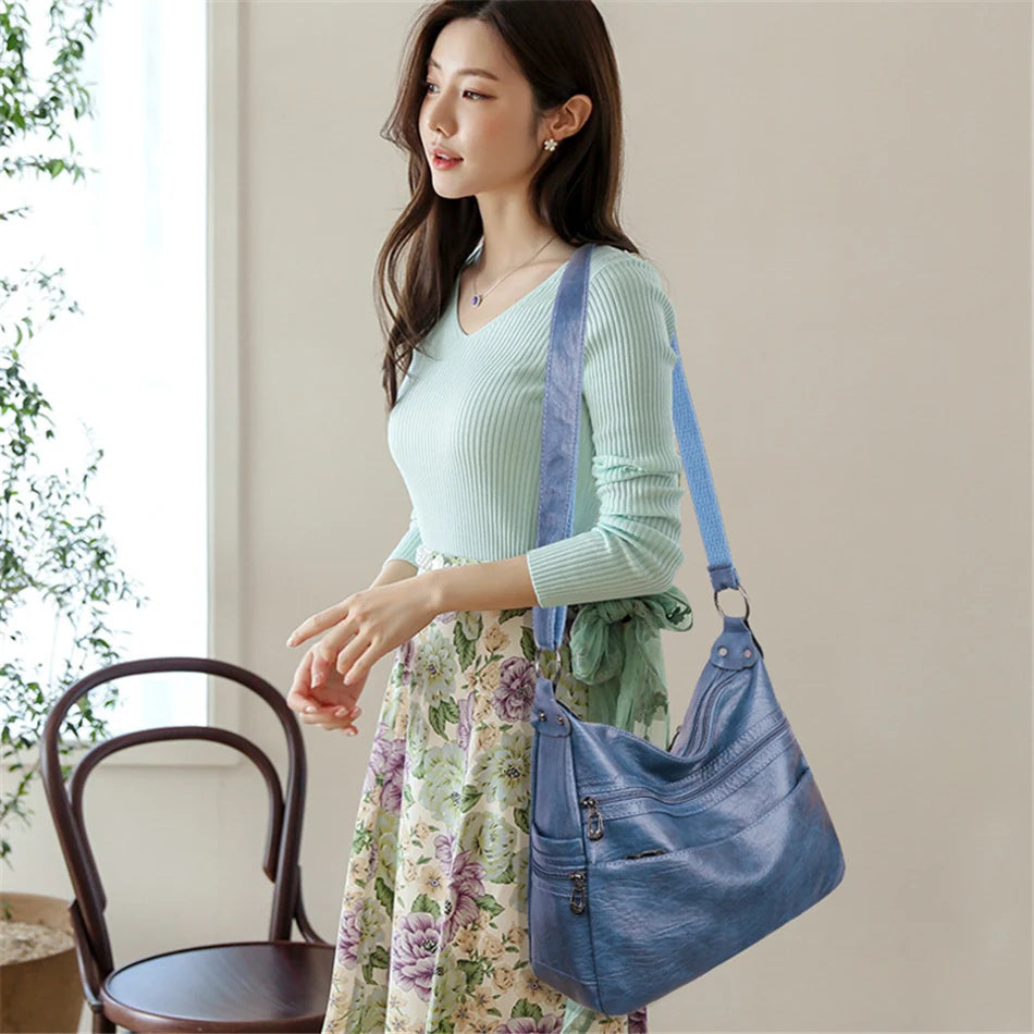 3-lagige große Schultertasche mit Reißverschluss, lässige Crossbody-Tasche-Yabubest - Home & More