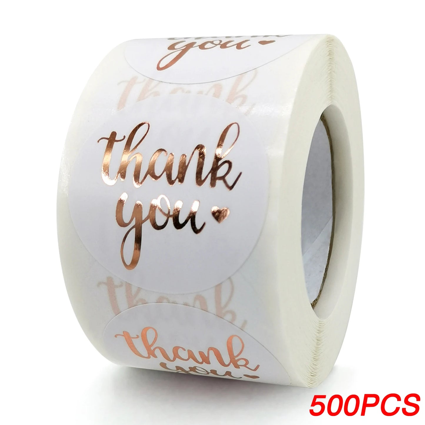 Roségold-Folie Dankes-Aufkleber 1inch Rund für Geschenk - Verpackung
