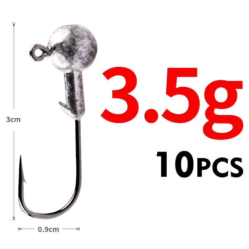 Jigkopf Angelhaken High Carbon Stahl 1g bis 22g für Hechtangeln