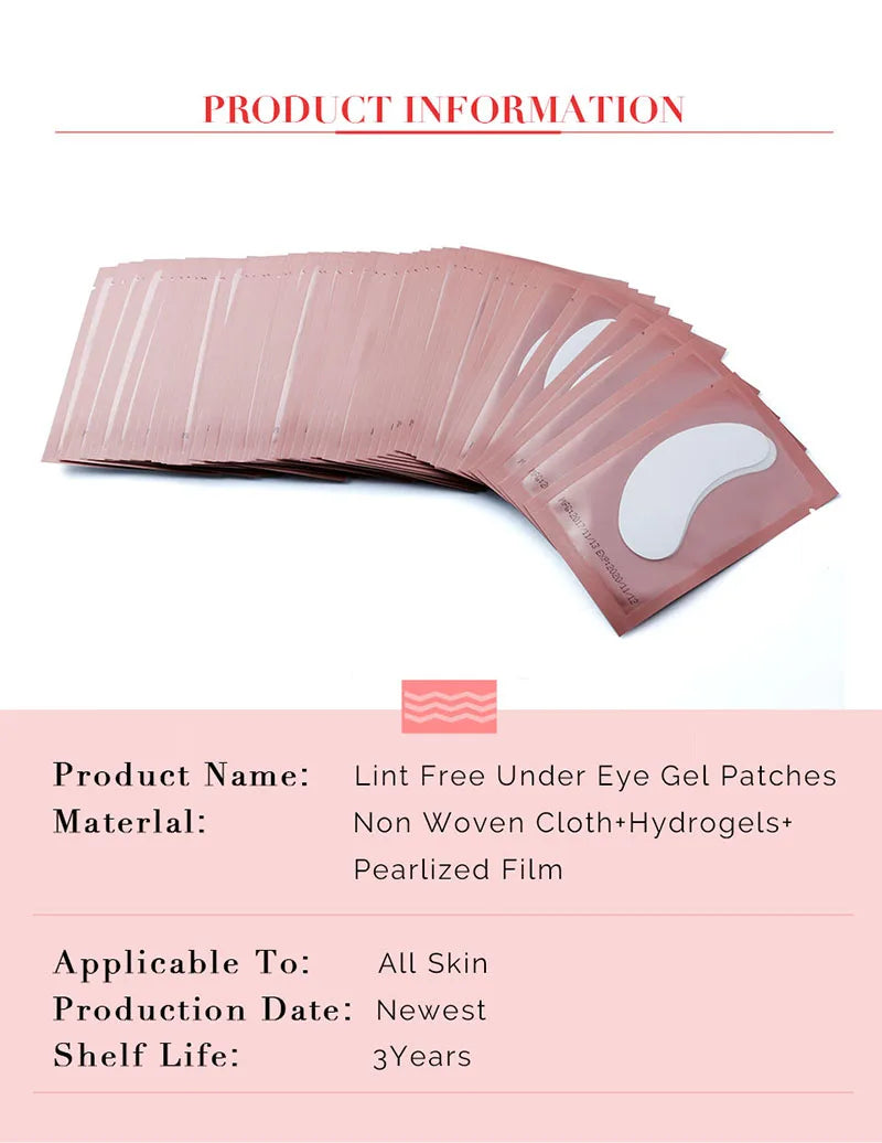 Hydrogel Augenpflaster für Wimpernverlängerung 50 bis 1000 Stück