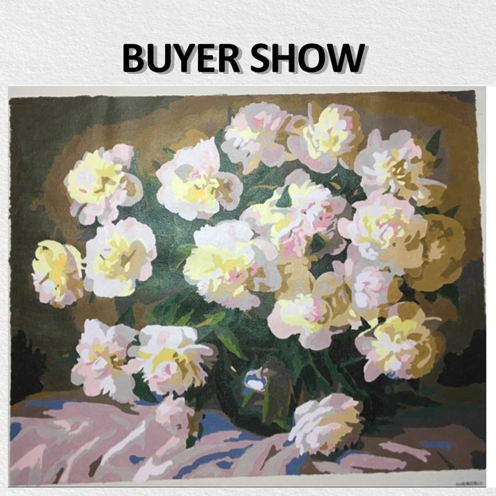 Gatyztory 40x50cm Ölgemälde durch Zahlen Blumen Leinwand