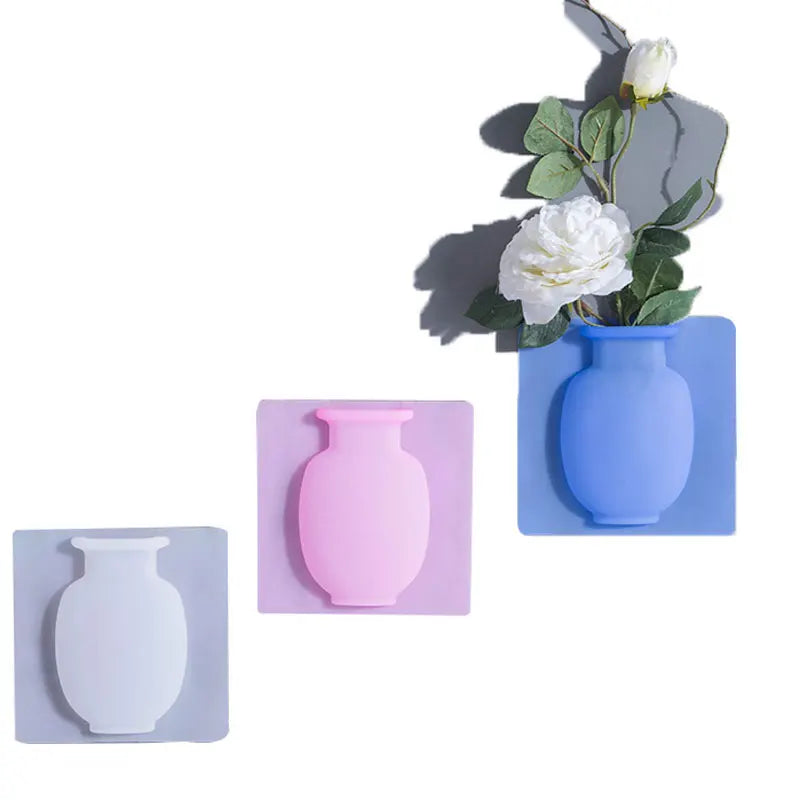 Silikon Wandvase Sauger Klebrige Blumenvase für Kühlschrank Fenster