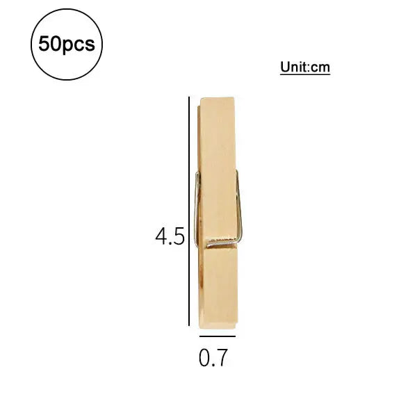 50 Mini Holz Clips für DIY Handwerk, Foto Deko & Büro – Verschiedene Größen