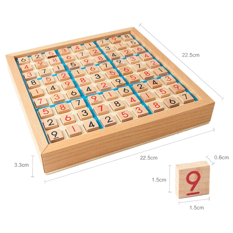 Montessori Holzspiel Pädagogisches Sudoku Zahlenpuzzle