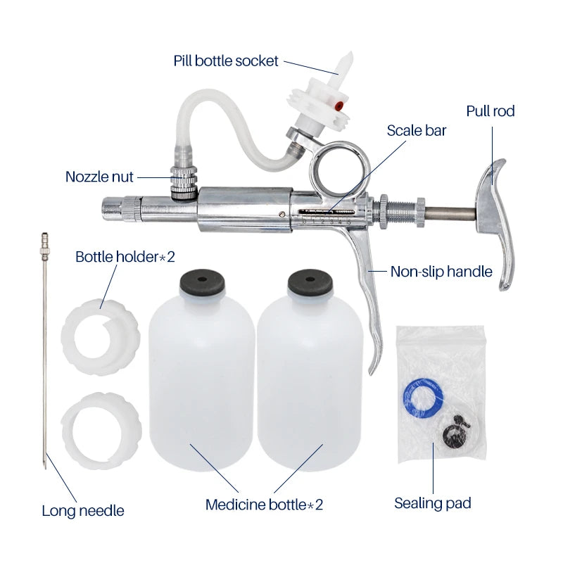 Automatische veterinärmedizinische Spritze mit Doppel-Flasche