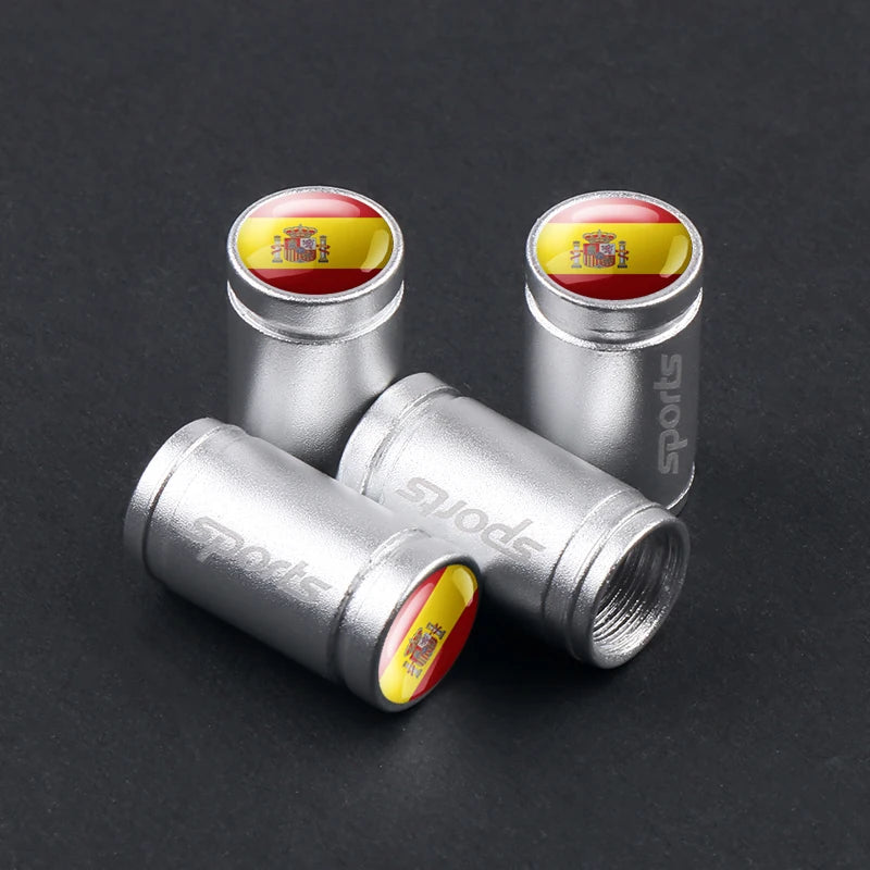 4er Set Aluminium Ventilkappen mit Länderflaggen Auto Reifen Zubehör