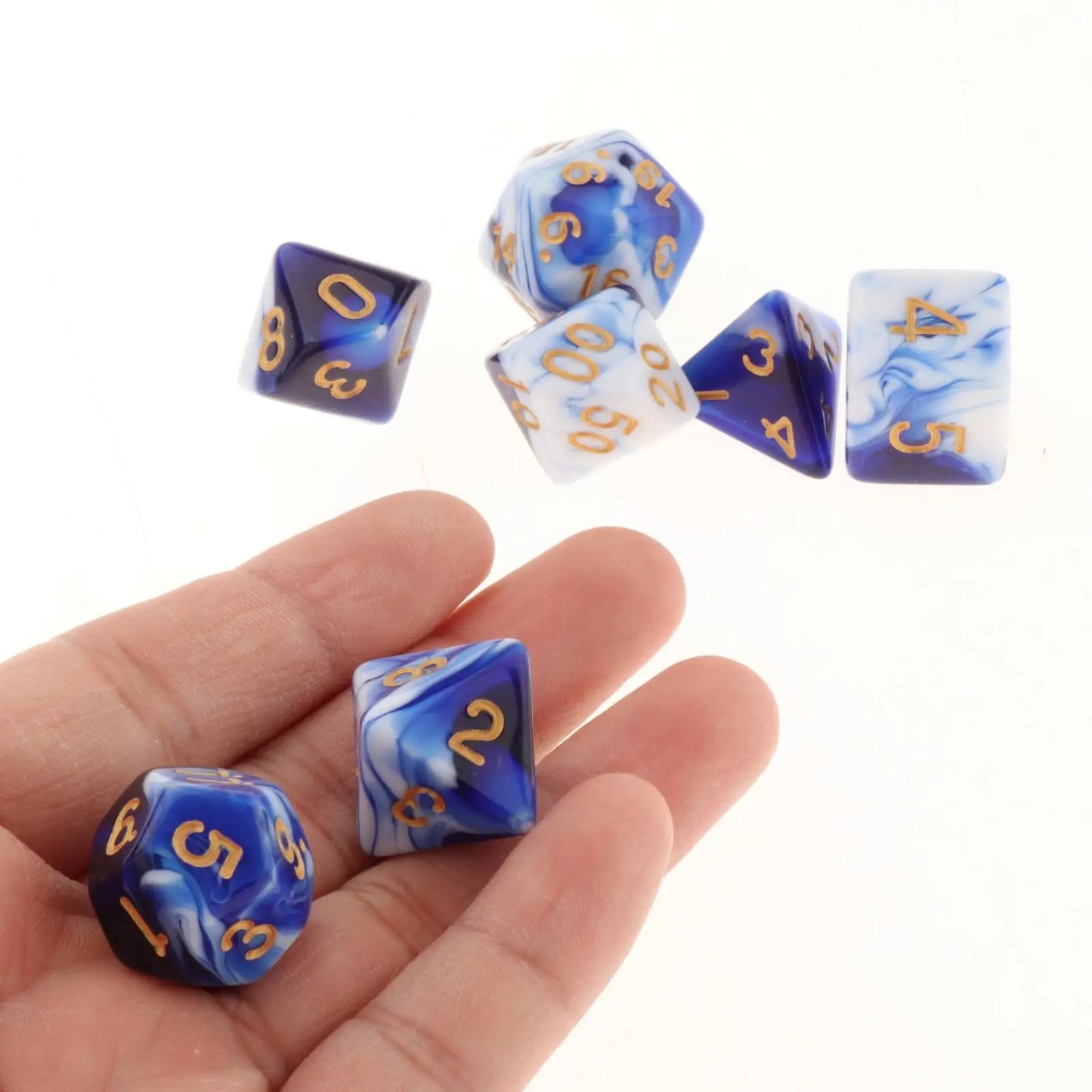 Vielseitiges 7-teiliges Würfelset für Rollenspiele und Tabletop