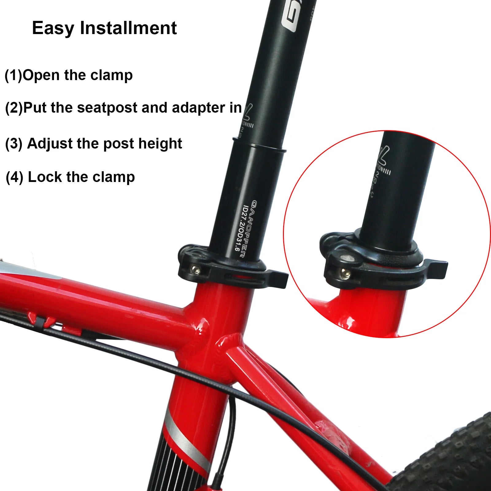 Fahrrad Sattelstütze Adapter 22,2 bis 36 mm - GANOPPER-Yabubest - Home & More
