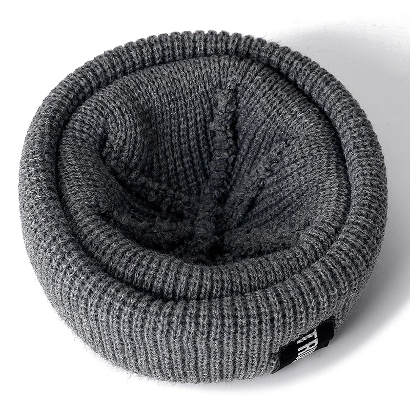 Kurze Unisex Beanie Mütze Gestrickt Winterhut Mit Brief Muster