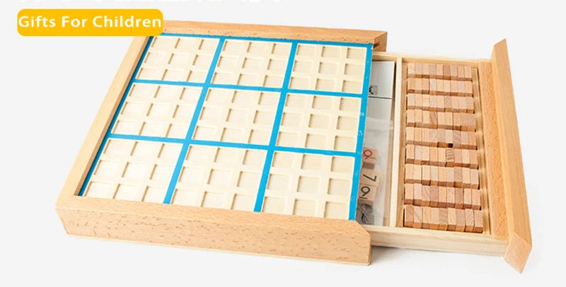 Montessori Holzspiel Pädagogisches Sudoku Zahlenpuzzle