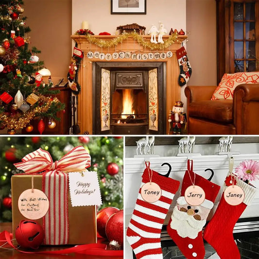 Natürliche Holzscheiben mit Loch, ideal für Kunst, Handwerk und Deko