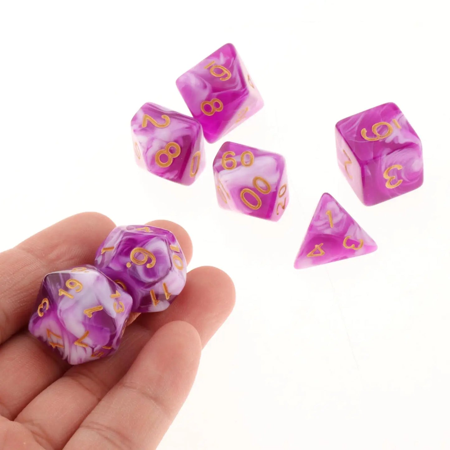 Vielseitiges 7-teiliges Würfelset für Rollenspiele und Tabletop