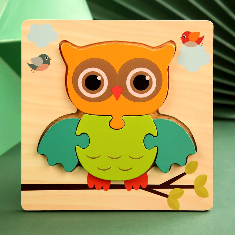 3D Holz Puzzle Baby Tierverkehr fördert frühes Lernen ab 3 Jahren