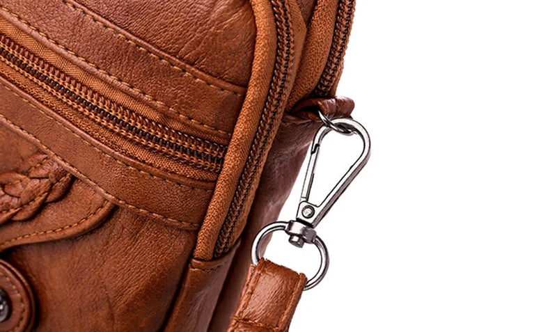 Vintage PU Leder Umhängetasche für Frauen kleine Crossbody Tasche