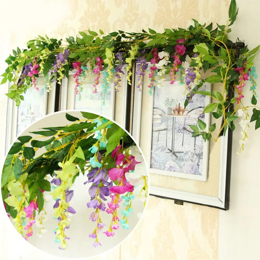2 m künstliche Wisteria-Girlande für Hochzeiten und Dekoration