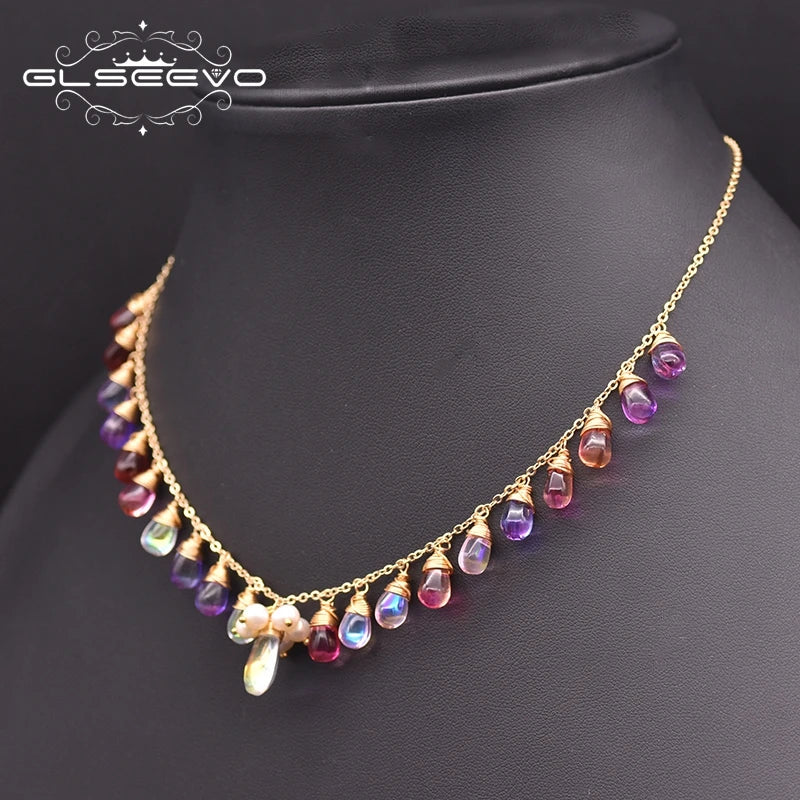 Natürliche Süßwasserperlenkette, Vintage Stil, Damen Anhänger