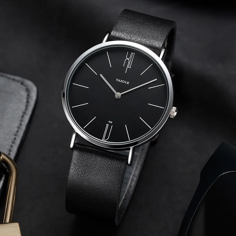 Elegante Herren Quarz Armbanduhr Lederarmband Business - Casual