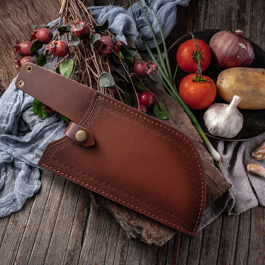 Leder Abdeckung Mantel für Geschmiedet Edelstahl Küchenmesser
