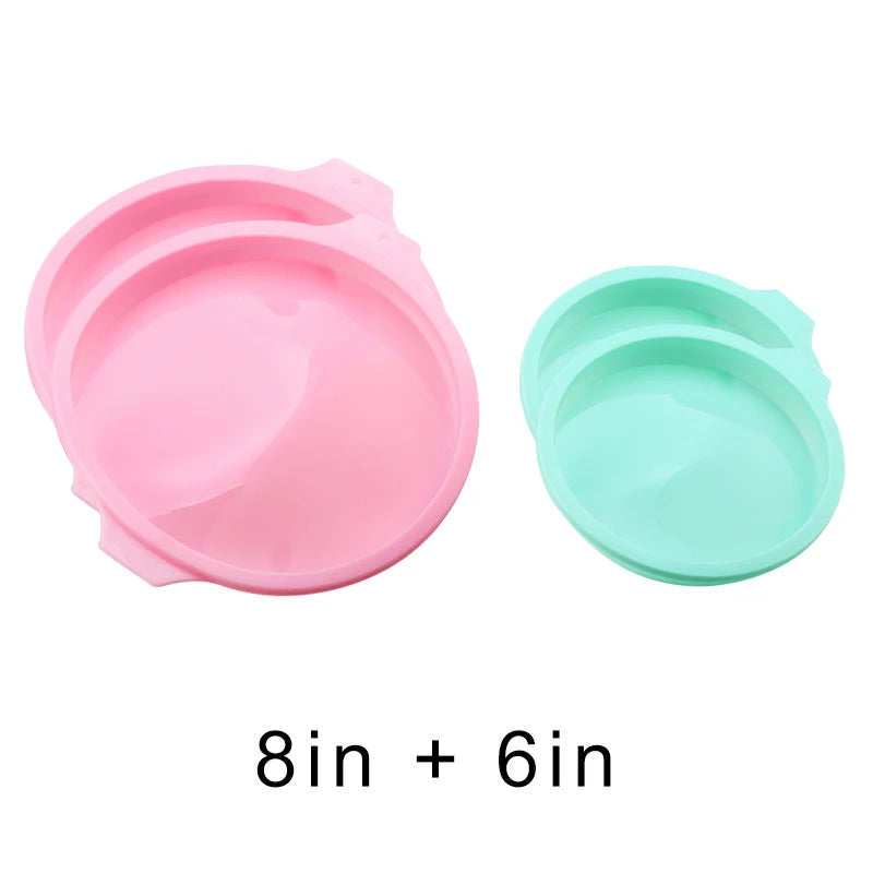 Silikon Kuchenform Set 4 6 8 Zoll Runde Backformen für Mehrschicht Kuchen