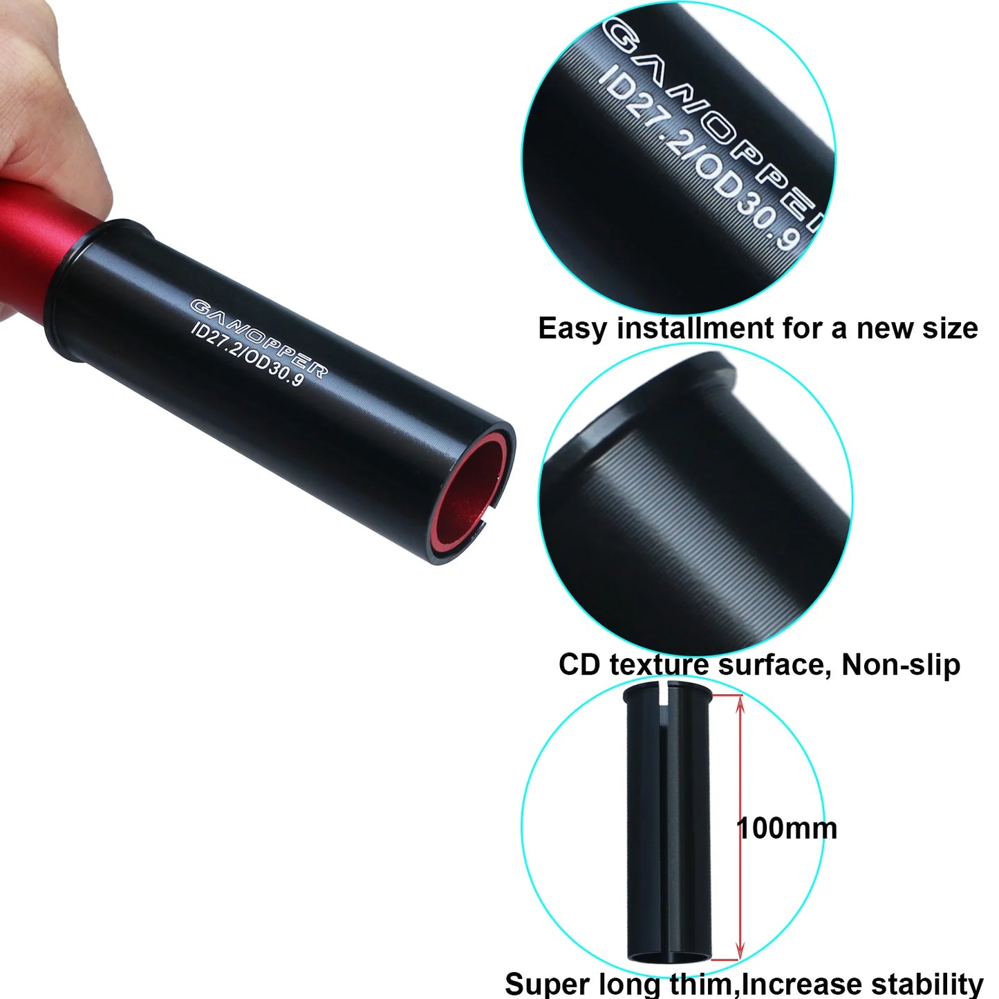 Fahrrad Sattelstütze Adapter 22,2 bis 36 mm - GANOPPER-Yabubest - Home & More