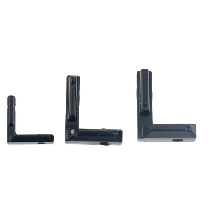 10x L-Form Eckverbinder Schwarz mit Schrauben für Alu Profile (2020, 3030, 4040)