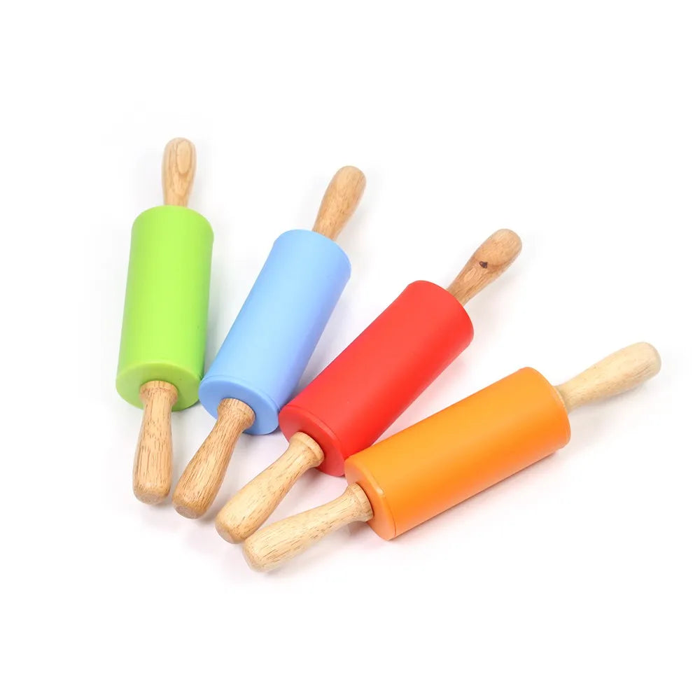 Antihaft Silikon Nudelholz mit Holzgriffen für leichtes Backen