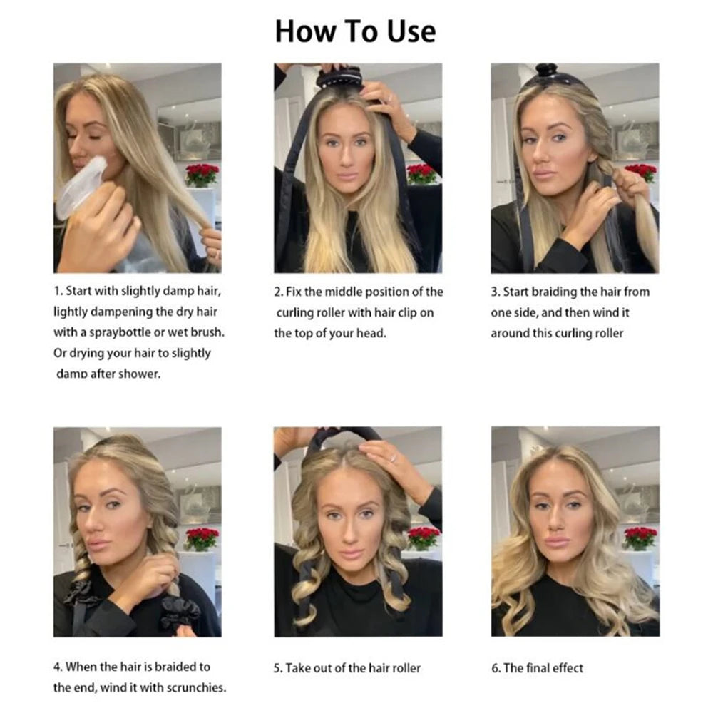 Heatless Locken Stirnband Weiche Lockenwickler ohne Hitze