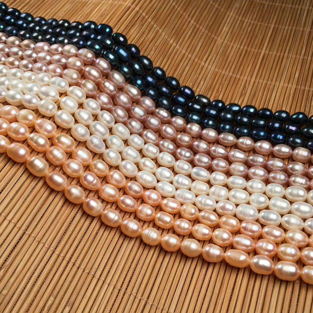 Natürliche Süßwasser-Perlen Rund Lose Schmuckperlen DIY