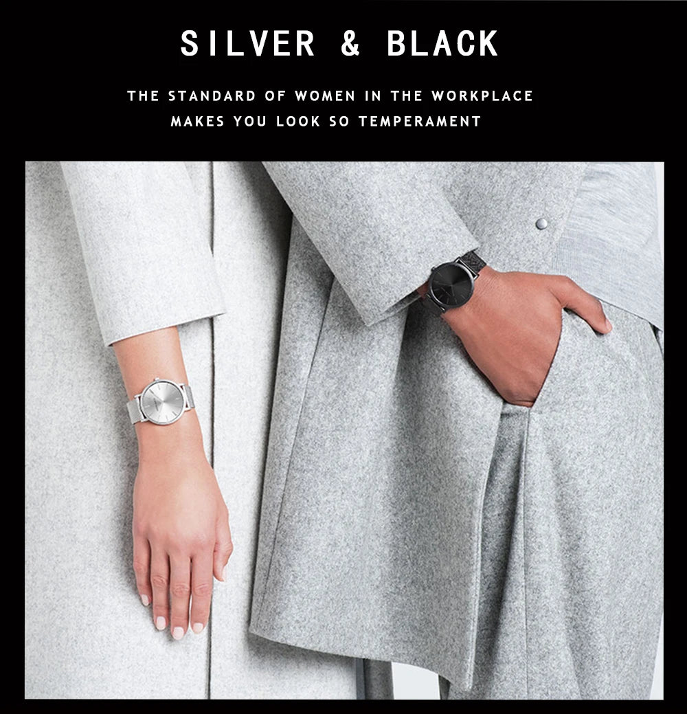 Elegante Damenarmbanduhr aus Edelstahl mit Japan Quarzwerk