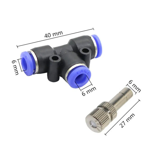 Effiziente 6mm Zerstäubungsdüsen im 5er-Set mit Schnellanschluss für Kühlung - Garten