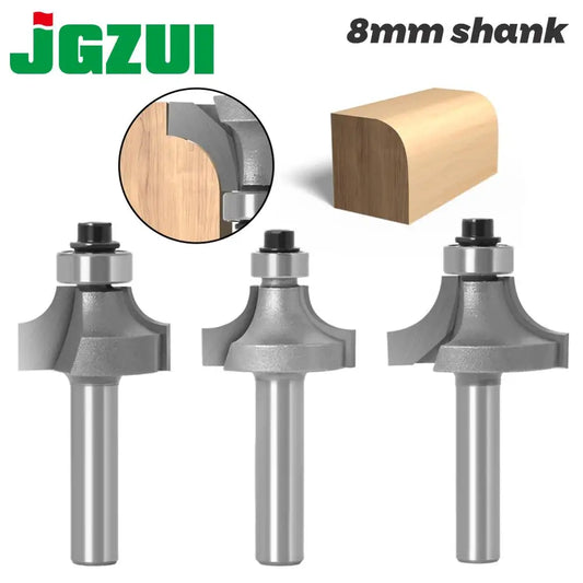 3-teiliges 8mm Schaft Router Bit Set mit Lager für Holzfräsen