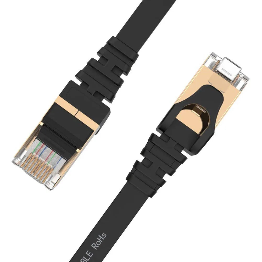 Flaches geschirmtes Cat7 Ethernet LAN Netzwerkkabel RJ45 in 1-30m Länge