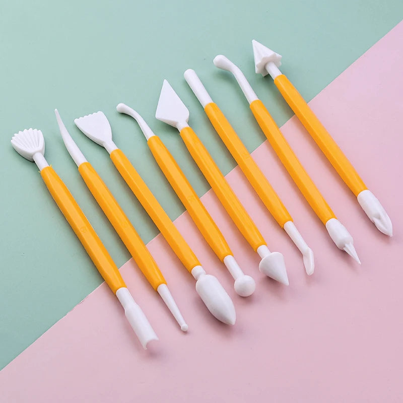 8-teiliges Fondant-Kuchendekorationsset aus umweltfreundlichem Kunststoff