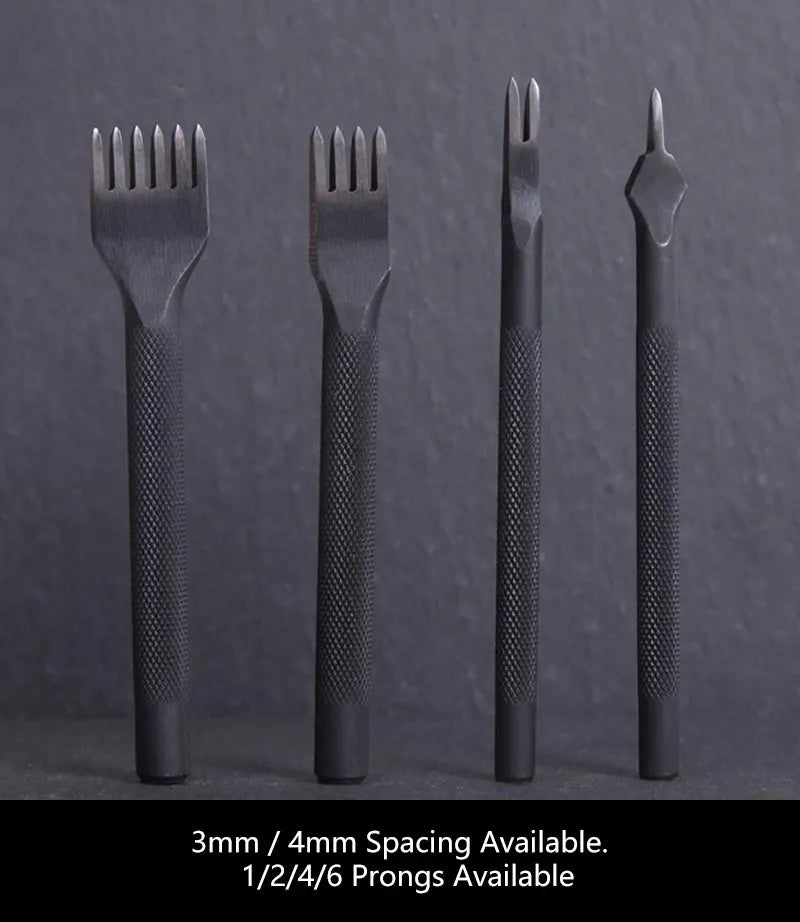 4 teiliges Lederhandwerk Meißel und Locher Set mit Diamantspitze