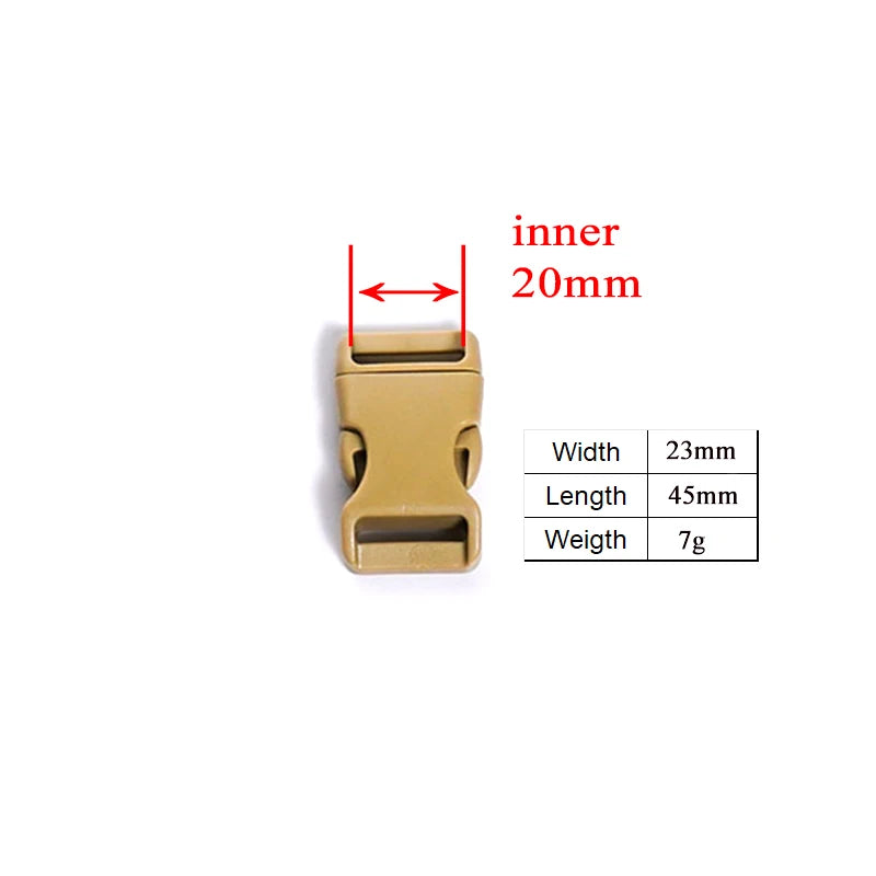 20mm Kunststoff Schnalle Lichtbraun – Für DIY Hundehalsband, Tasche & Gürtel