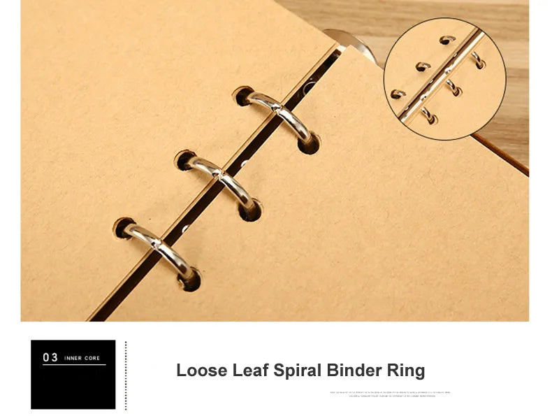 Vintage Notizbuch A5 A6 A7 aus Kunstleder mit blanko Seiten-Yabubest - Home & More