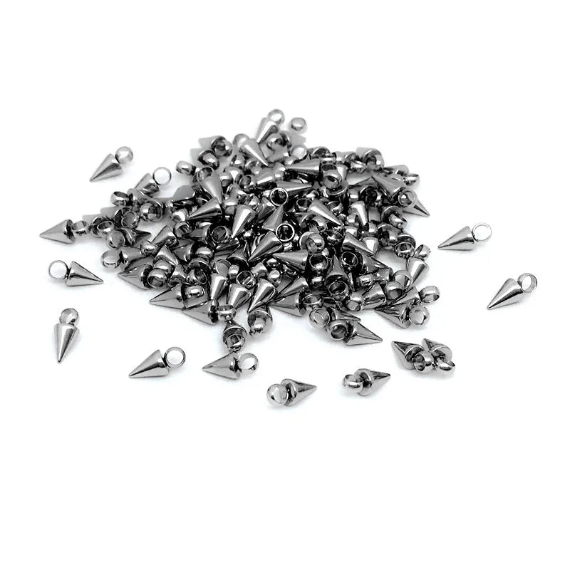 20 Edelstahl Kegel Anhänger Charms für DIY Halskette Schmuck 3x6 bis 5,5x18mm