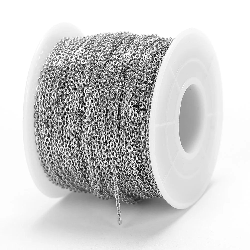 Edelstahlkette 10 Meter für DIY Schmuck 1mm 1.5mm 2mm Gold Silber